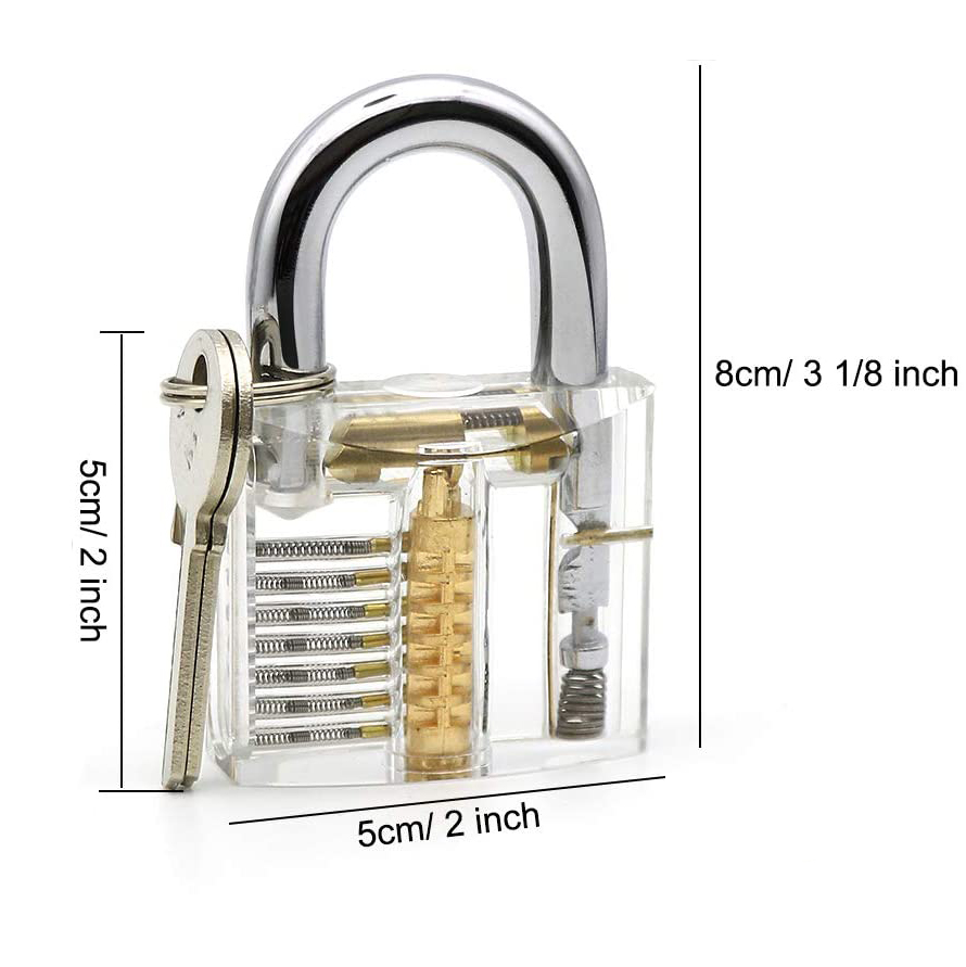 Practice Padlock Transparent Lock Picking Practice for Locksmith Box Packing