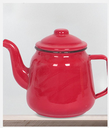 12/'14'/16' Decorative personalized enamel coffee tea pot/Promotion enamel tea pot high handle kettle