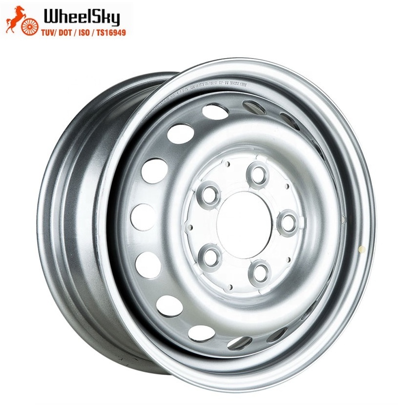 Wheelsky 565C01T-S Custom 15 inch 15X6.0 PCD 5x130 silver pickup light truck steel wheels