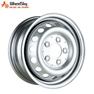 Wheelsky 565C01T-S Custom 15 inch 15X6.0 PCD 5x130 silver pickup light truck steel wheels