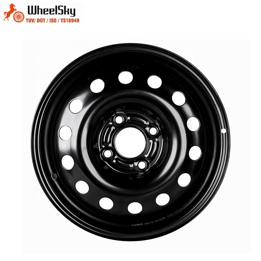 Wheelsky 564402 15 Inch PCD 4X108 Professional Manufactory Black Surface Rims Wheels Car