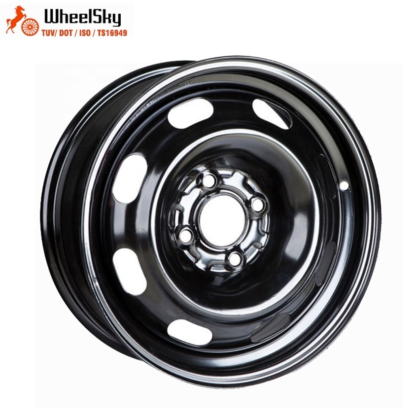 Wheelsky 564402 15 Inch PCD 4X108 Professional Manufactory Black Surface Rims Wheels Car