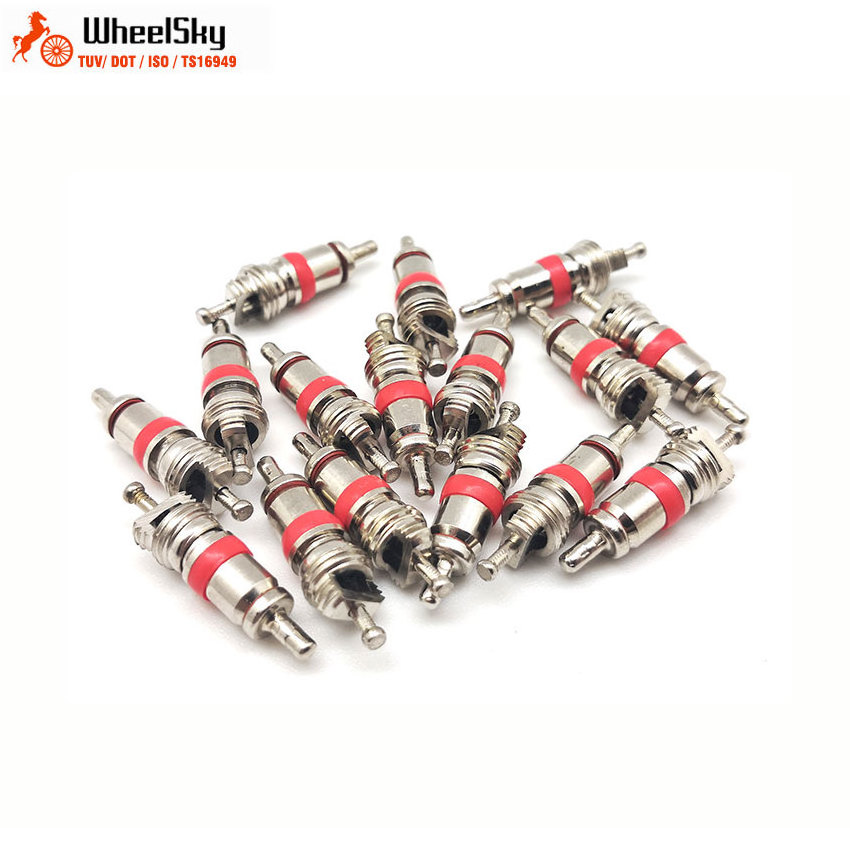 Wheelsky High Quality Standard Short Nickel Plated Schrader Tubeless Stem Car Truck Replacement Tire Valve Core