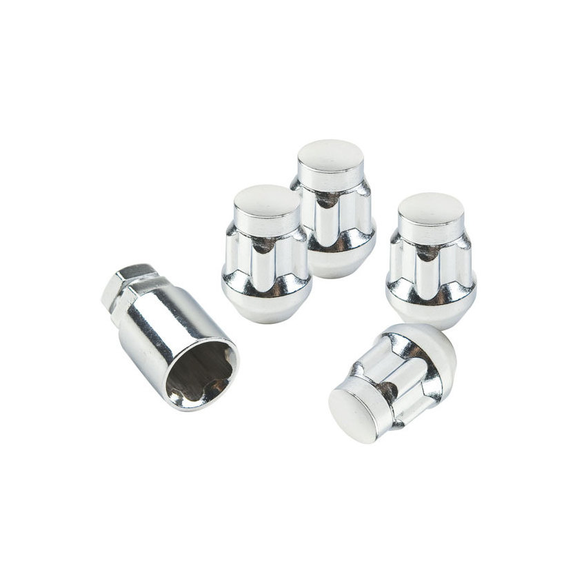 Wheelsky Factory Supply 4+2 Set M12 Steel Open-end Nut locks wheel lug nuts for Car wheel rims