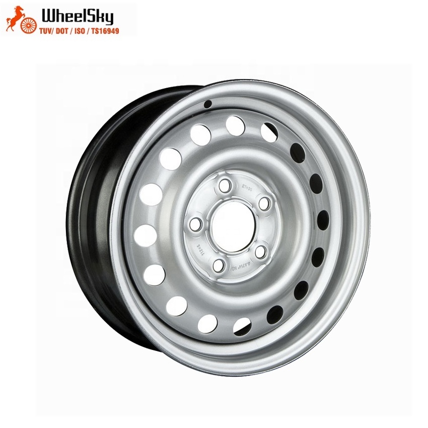 Wheelsky  ET1455501-R12-S 14 inch 14x5.5 PCD 5x112 900kg load capacity silver painting steel wheel for trailer