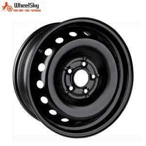 Wheelsky 675403 16 inch 16x6.5 PCD 5X108 Black Steel Wheel Rim For Passenger Car