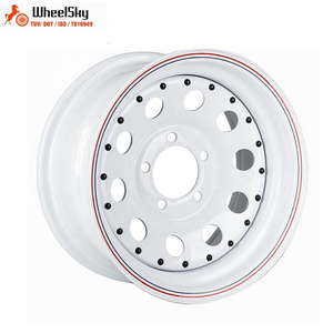 Wheelsky factory direct popular 15x8j 5x114.3 steel rims white modular off road 15 inches steel wheels