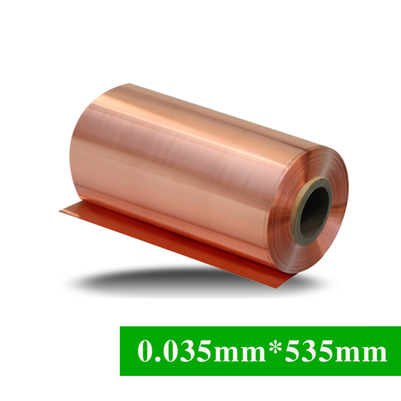 99.9% Pure Copper Tape 0.035mm*535mm Thickness Thin Rolls Copper Foil For Lithium Battery