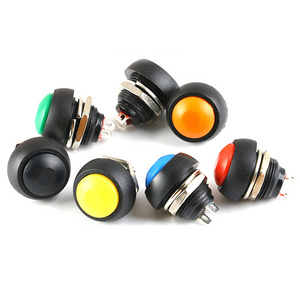 IP67 Waterproof mushroom head plastic button switch self reset,12mm Ball push button switch, Circular Automatically locked