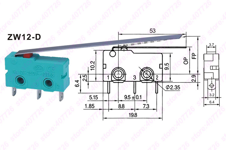 10PCS Hot sale Mini Micro Switch 3Pin With Roller Limit Switch-L 3Pin PCB Mount Hinge lever Subminiature Basic Limit Switch