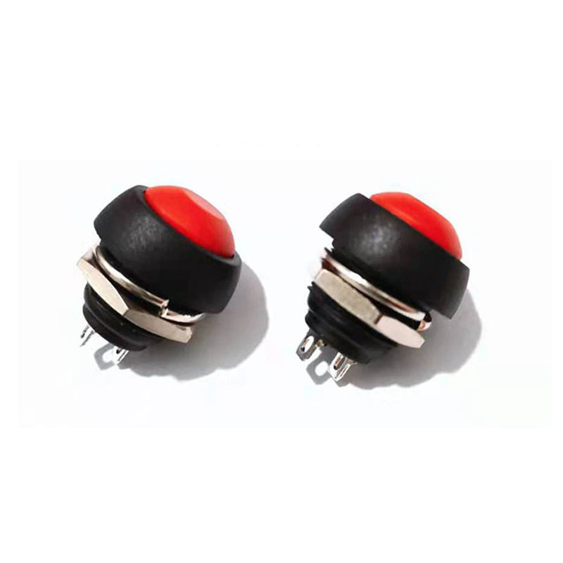 IP67 Waterproof mushroom head plastic button switch self reset,12mm Ball push button switch, Circular Automatically locked