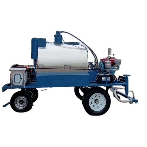 1.2 Ton Trailer Type Hot Melt Asphalt Spreader Emulsified Asphalt Spraying Machine with Bitumen Heater for Road Maintenance