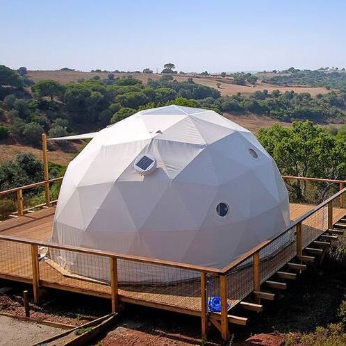 6m 7m 8m Diameter Outdoor Resort Hotel House Glamping Hotel Geodesic Luxury Igloo Dome Tent Kit With Bathroom