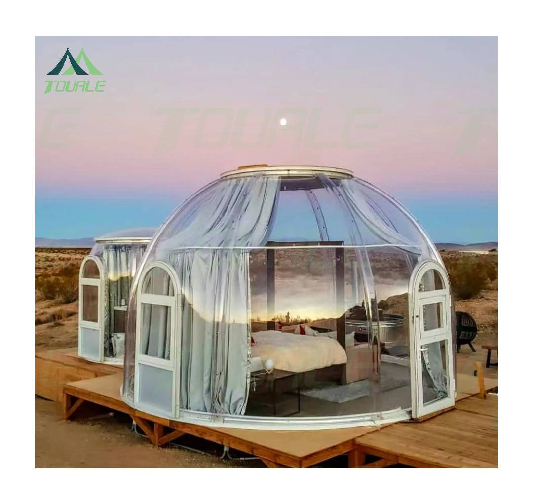 polycarbonate clear dome tent PC geodesic dome glamping bubble tent house for city hotel and resort