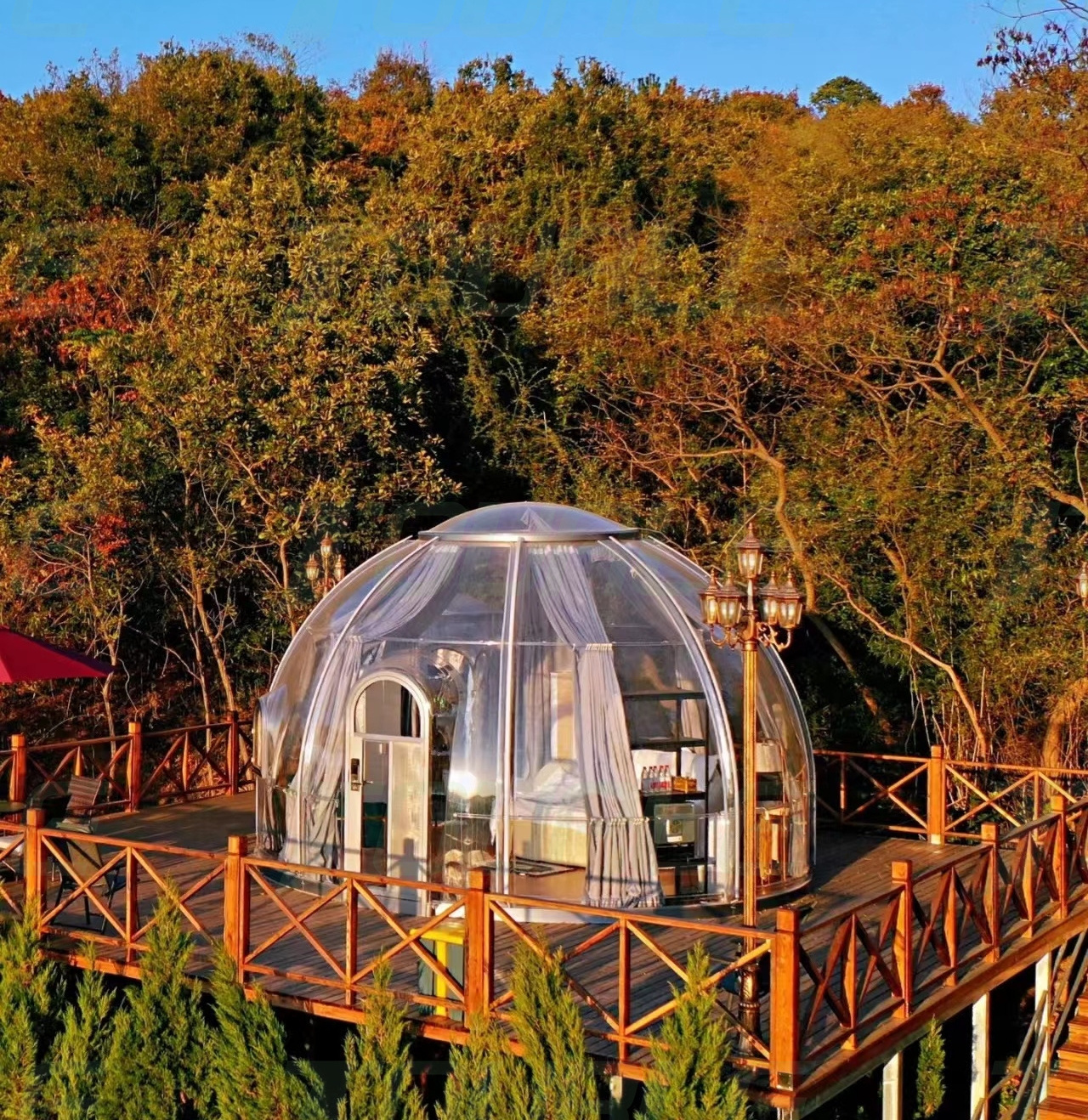 polycarbonate clear dome tent PC geodesic dome glamping bubble tent house for city hotel and resort