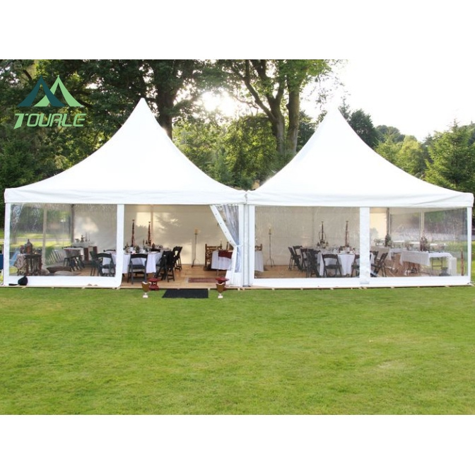 Outdoor Canvas Hexagon gazebo Pagoda Tent with waterproof canopy Luxury marquee party 3X3 4X4 5X5 6X6