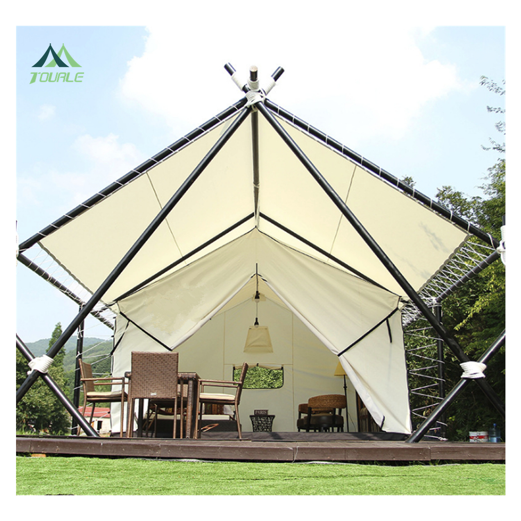 5x7m Outdoor Hotel Waterproof  Glamping Luxury Safari Tent For Resort