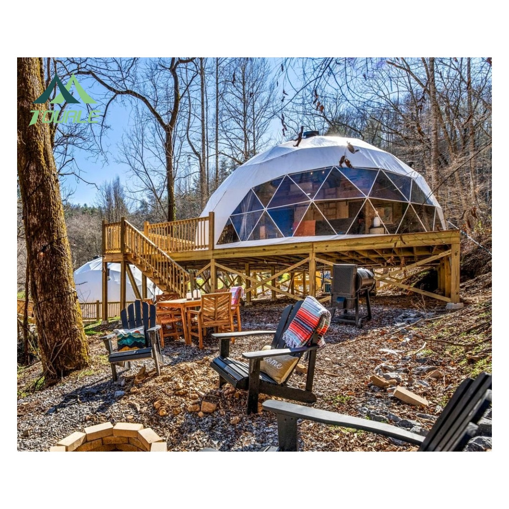 Customized geodesique Dome Tent Commercial Big Geodesic Party Outdoor Event outdoor luxury Glamping tents PVC domes forest tent