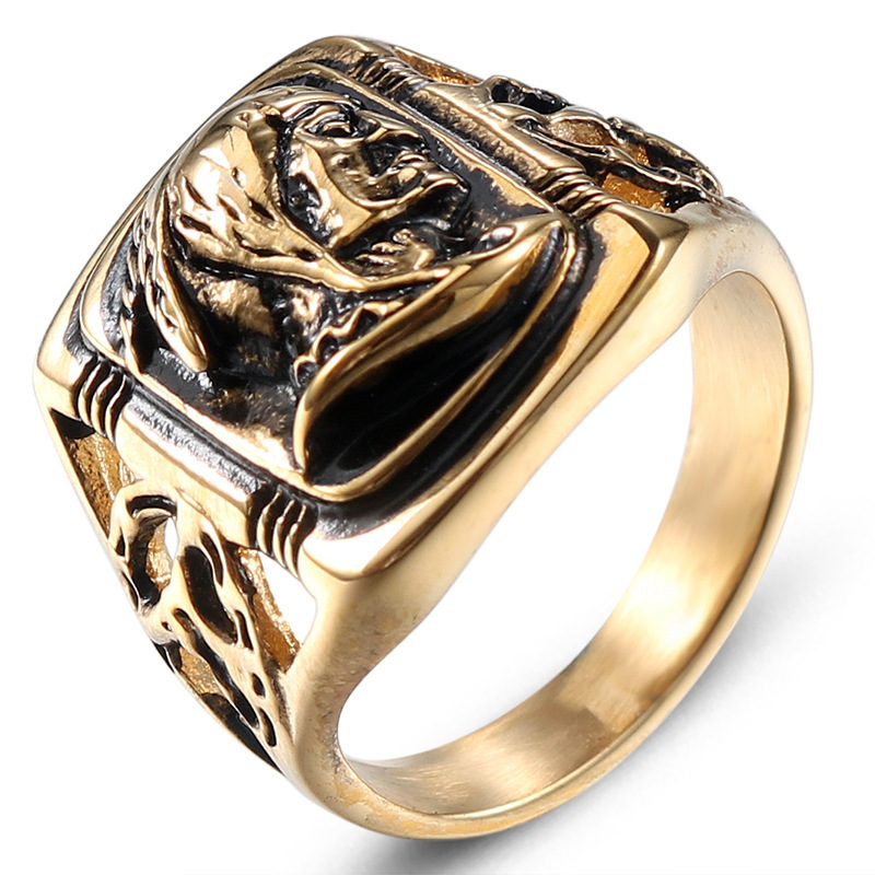 Fashion Jewelry  Masonic Vintage Gold Silver Titanium Steel Custom Hiphop Retro Mens Ring