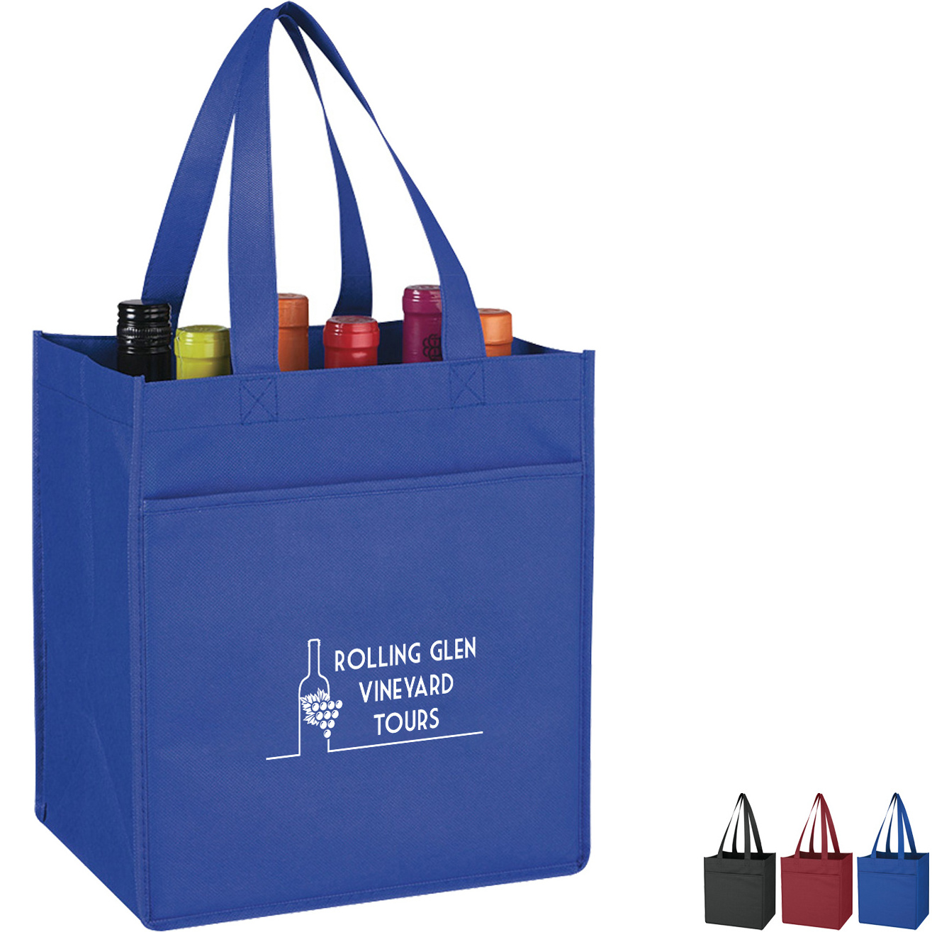 Red Non Woven Fabric 2/4/6 Bottle Wine Gift Tote Bag, Handle Style Wine Beer Carry Suit Bag With Custom Logo