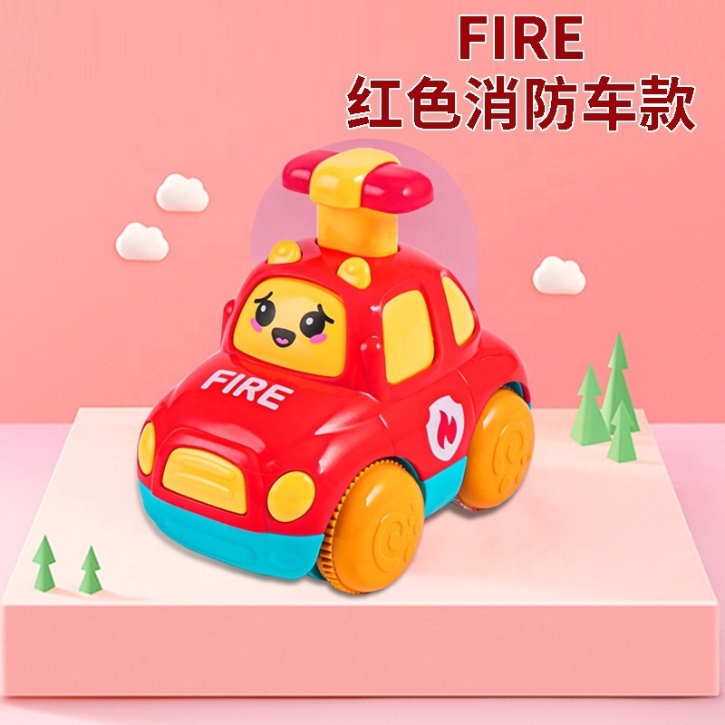 Press type police car small car children's cartoon ambulance boy fire truck floor stand toy car wholesale ambulance toys