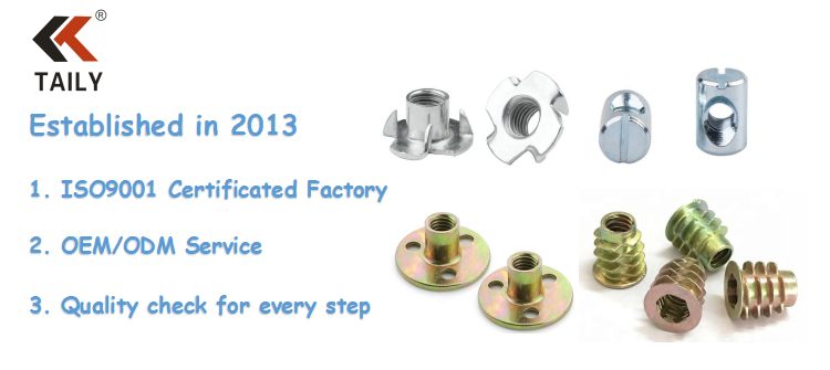 Threaded Inserts for Wood Nutsert Zinc Plated Carbon Steel Hex Socket Drive Furniture Screw-in Nut