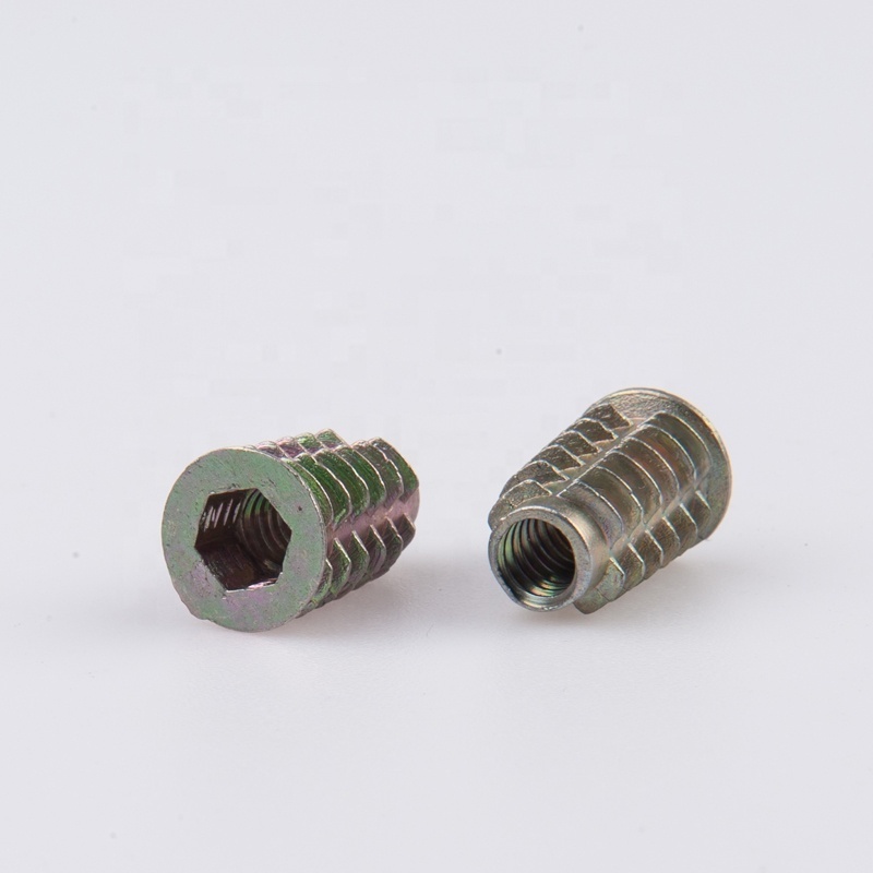 Threaded Inserts for Wood Nutsert Zinc Plated Carbon Steel Hex Socket Drive Furniture Screw-in Nut