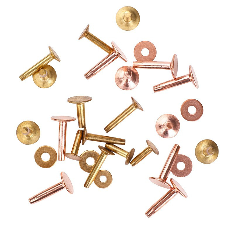 rivet manufacturer copper or aluminum rivets countersunk flat head rivet and burr with washer for leather