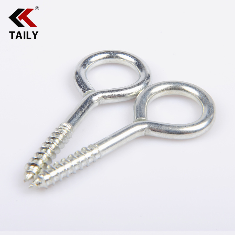 steel zinc plated Sheep Eye Self-tapping Screw Circle Light Hook With Loop Ring Nail Screw Nail Hook