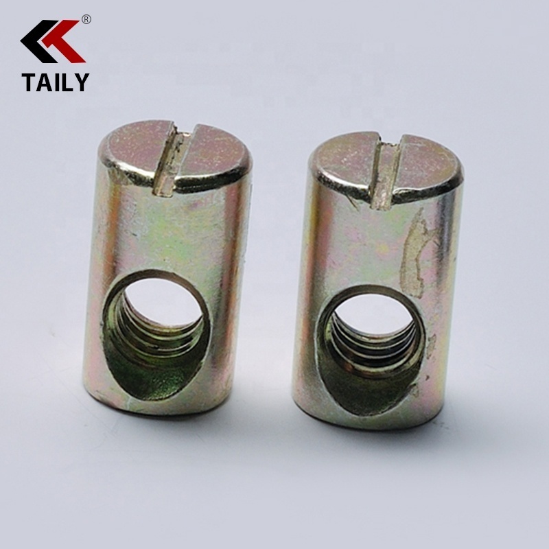 Heavy-Duty Cross dowel barrel Nuts and Bolts for Trestle Table slotted furniture barrel nuts