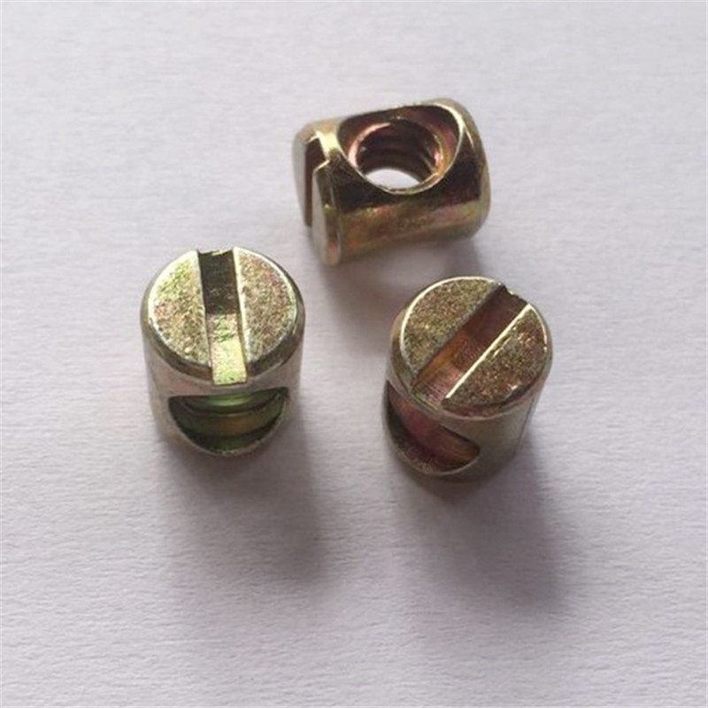 Heavy-Duty Cross dowel barrel Nuts and Bolts for Trestle Table slotted furniture barrel nuts