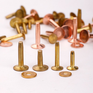 rivet manufacturer copper or aluminum rivets countersunk flat head rivet and burr with washer for leather