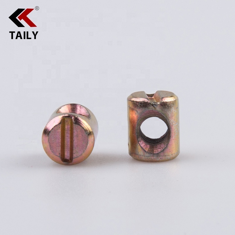 Heavy-Duty Cross dowel barrel Nuts and Bolts for Trestle Table slotted furniture barrel nuts