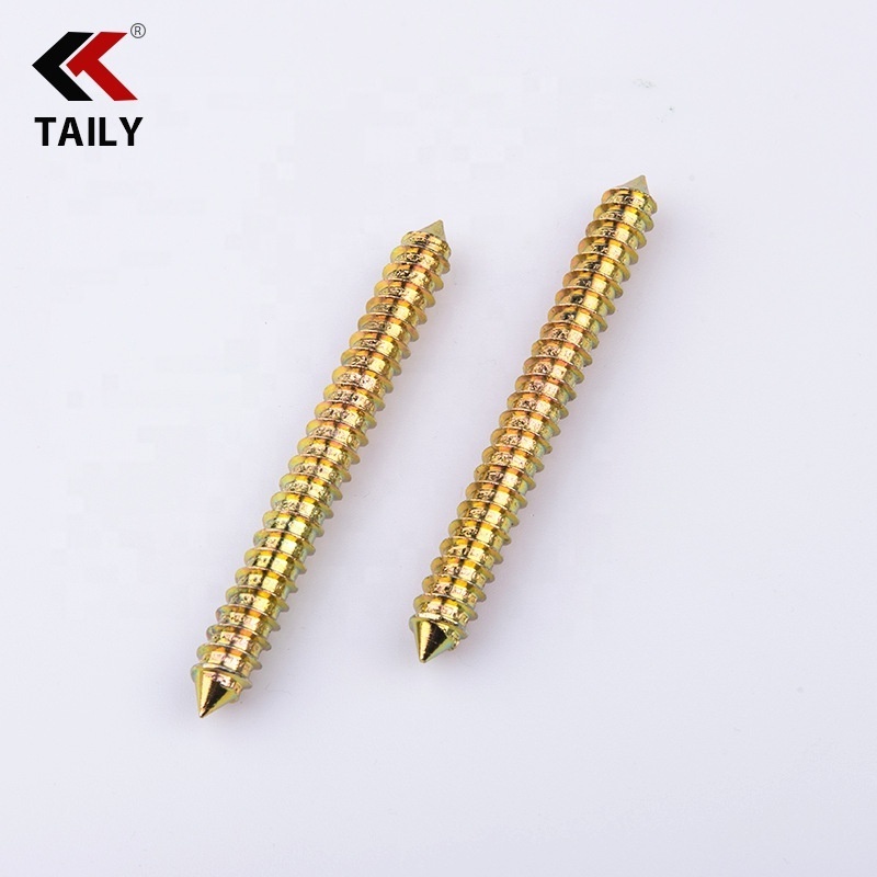 factory supply coarse wood thread carbon steel galvanized double sided threaded rod