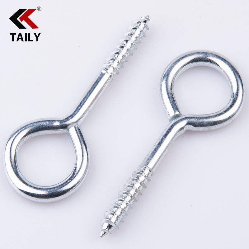 steel zinc plated Sheep Eye Self-tapping Screw Circle Light Hook With Loop Ring Nail Screw Nail Hook