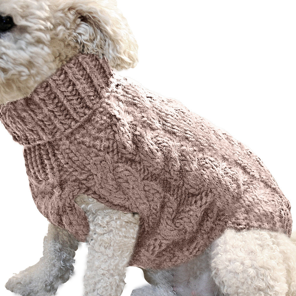 OEM Custom Autumn Winter Fashion Warm Solid Pullover Knit Pet Sweater for Dog