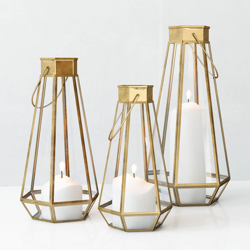 Lanterns Candle, Decorative Small Outdoor Metal Candle Lanterns Lantern with Glass Candle Holder