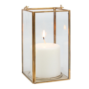 Lanterns Candle, Decorative Small Outdoor Metal Candle Lanterns Lantern with Glass Candle Holder