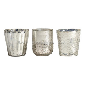 Handmade glass candle holder glass/candle votive/candle glass cup mercury glass votives for wedding rentals