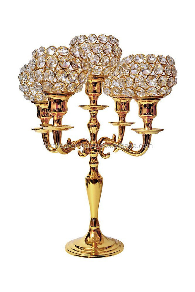 Gold Plated Candelabra Wedding Centerpiece