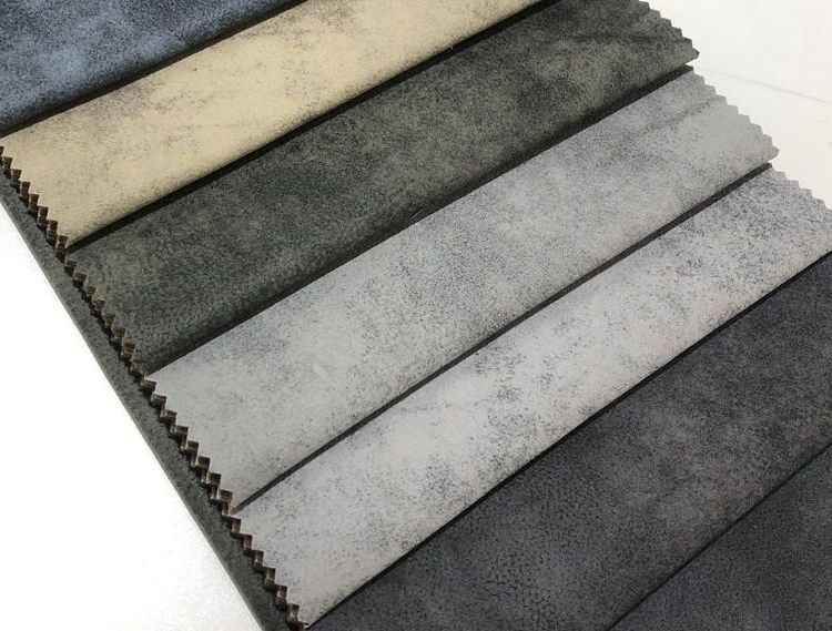 Leather looking glue embossed velvet sofa cover fabric 100% polyester turkish design faux suede jiaxing factory