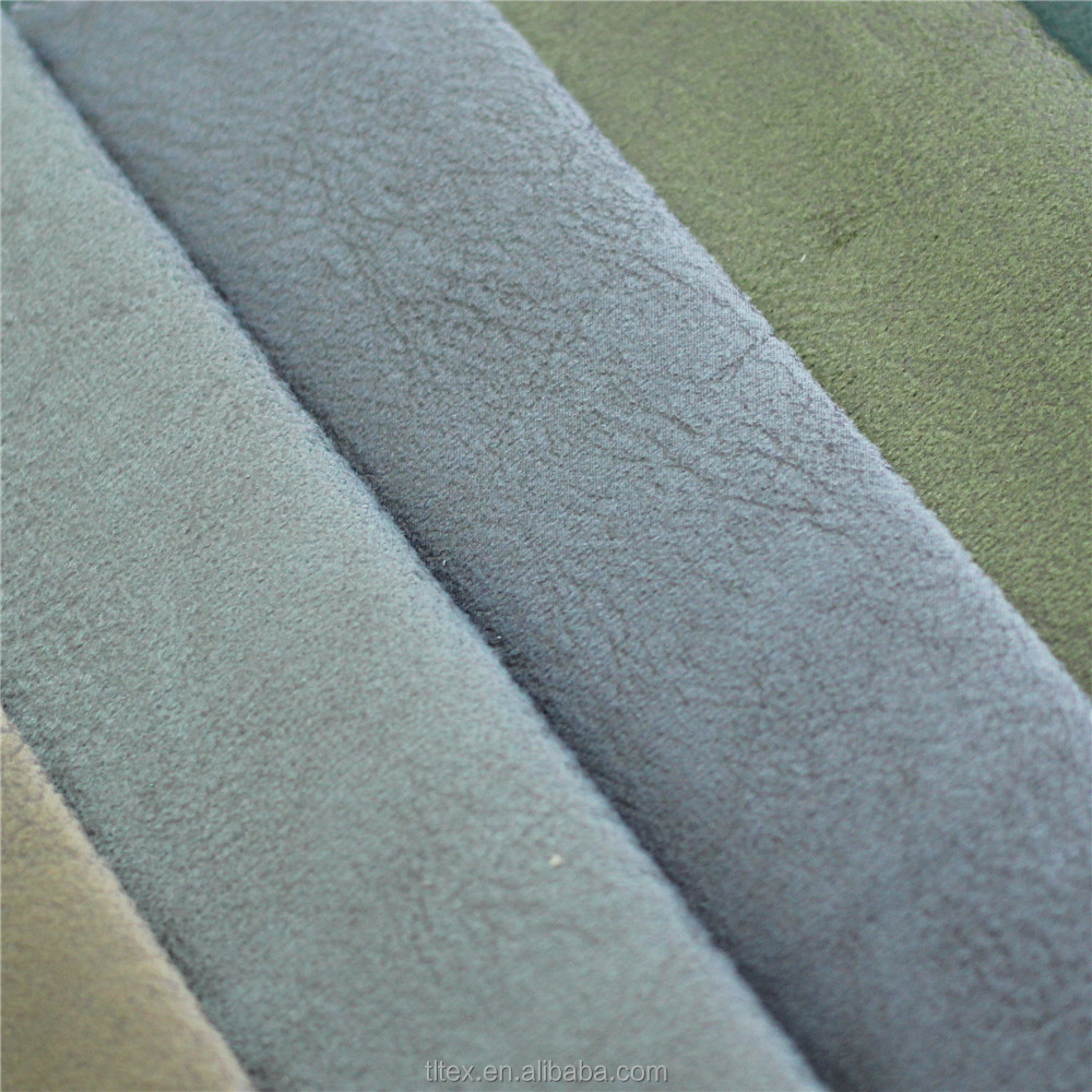 China direct textiles 100% polyester suede fabric,adhesive backed fabric velvet,synthetic leather suede bonded faux fur