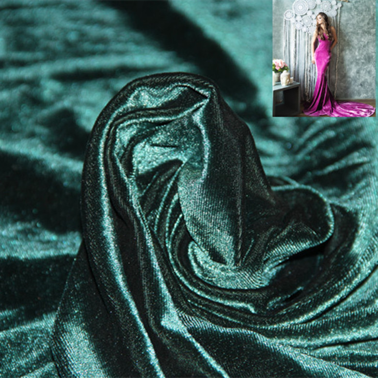 Korea Velvet Polyester Spandex Ice Crushed Shiny Silk Velvet Fabric