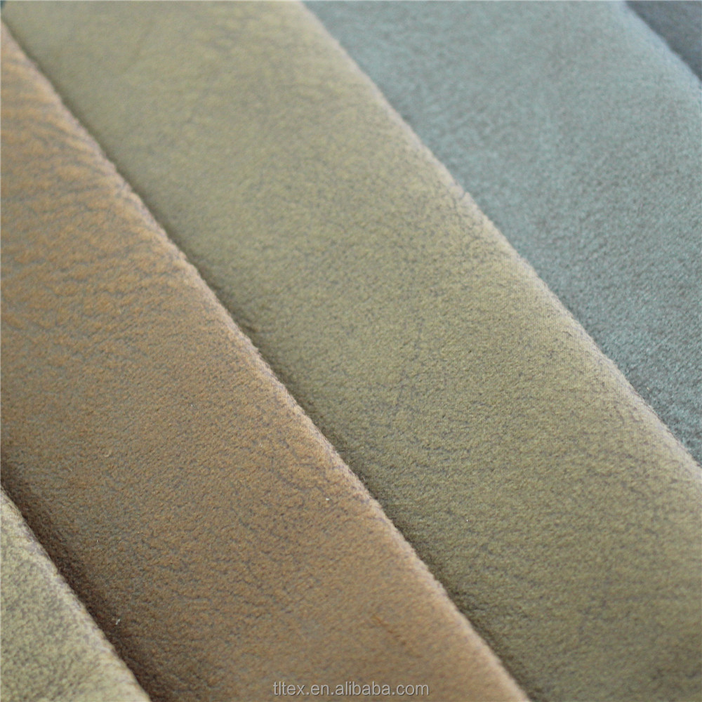 China direct textiles 100% polyester suede fabric,adhesive backed fabric velvet,synthetic leather suede bonded faux fur