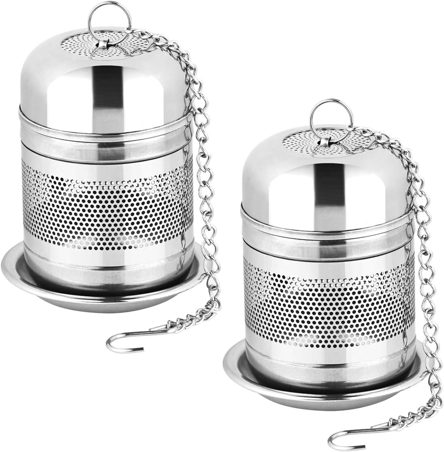 Stainless Steel Tea Infuser Strainer for Loose Tea Steeper, Fine Mesh Tea Ball holder with Chain Hook and Lid,LTX0168