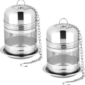 Stainless Steel Tea Infuser Strainer for Loose Tea Steeper, Fine Mesh Tea Ball holder with Chain Hook and Lid,LTX0168