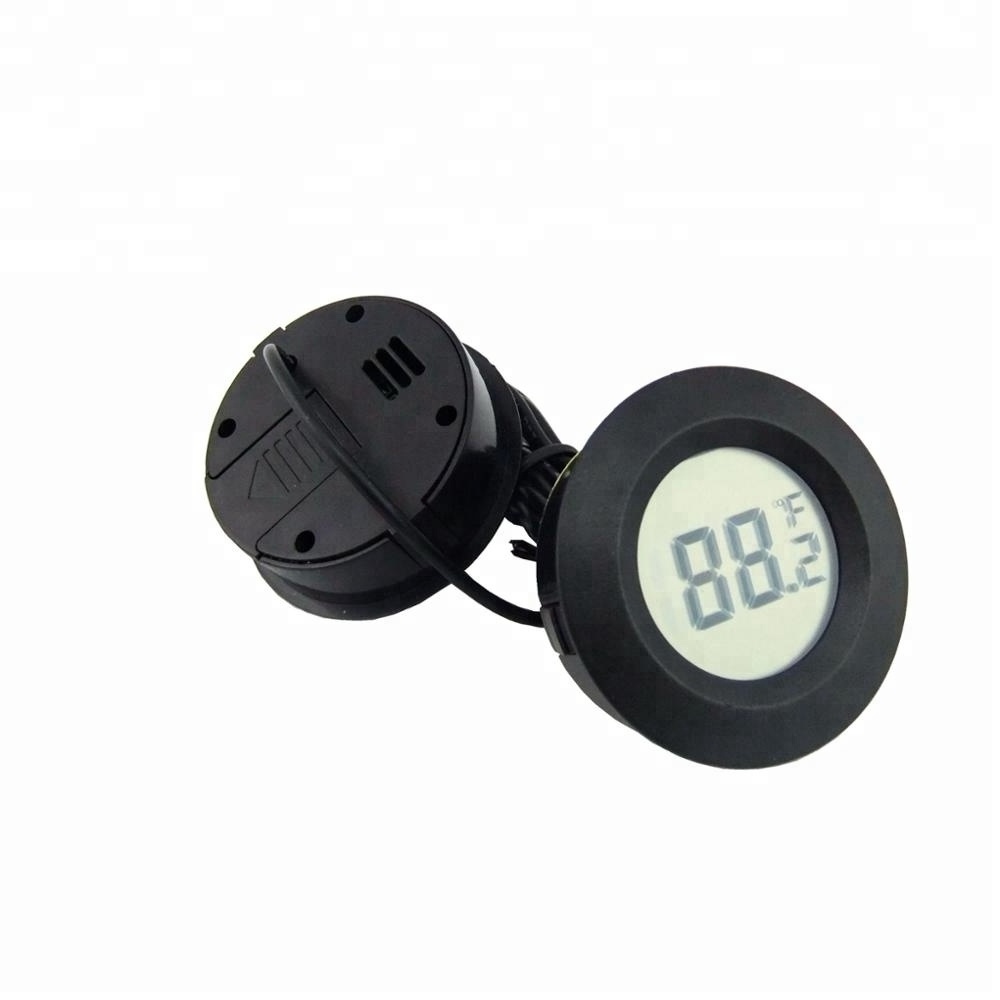 Round Shape Digital Thermometer with External Sensor for Egg Incubator, Reptile in ABS Plastic Material