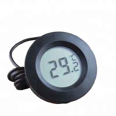 Round Shape Digital Thermometer with External Sensor for Egg Incubator, Reptile in ABS Plastic Material