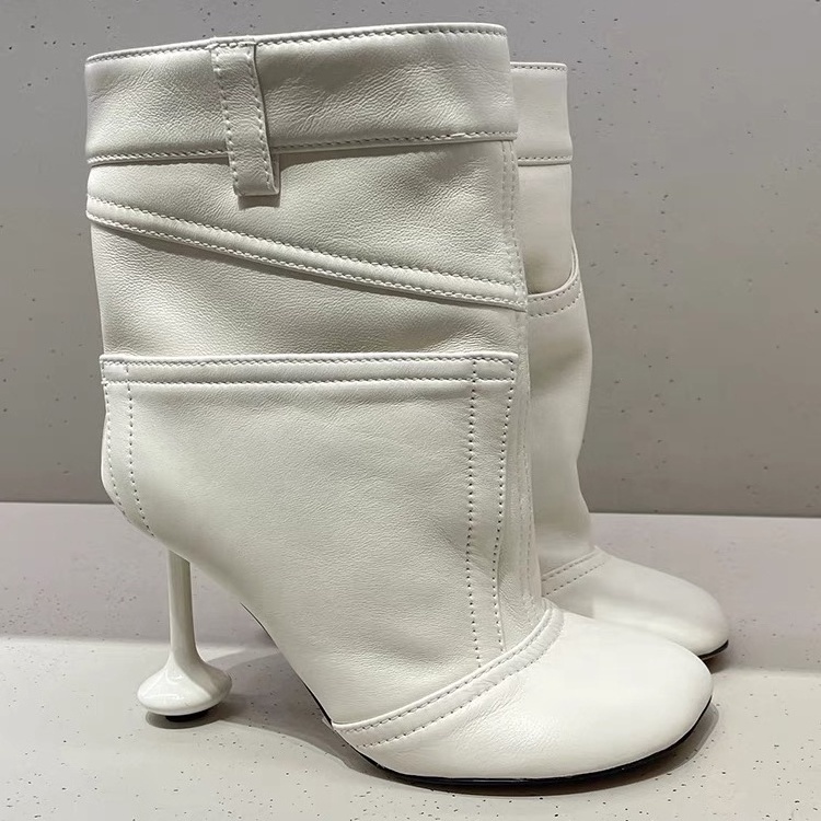 Winter collection wider ankle ladies high heel boots leg pockets boots women shoes