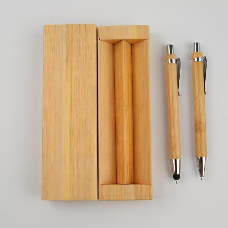 Bamboo Ball Pen and Pencil Gift Sets Business Pen Set in Paper Gift Box